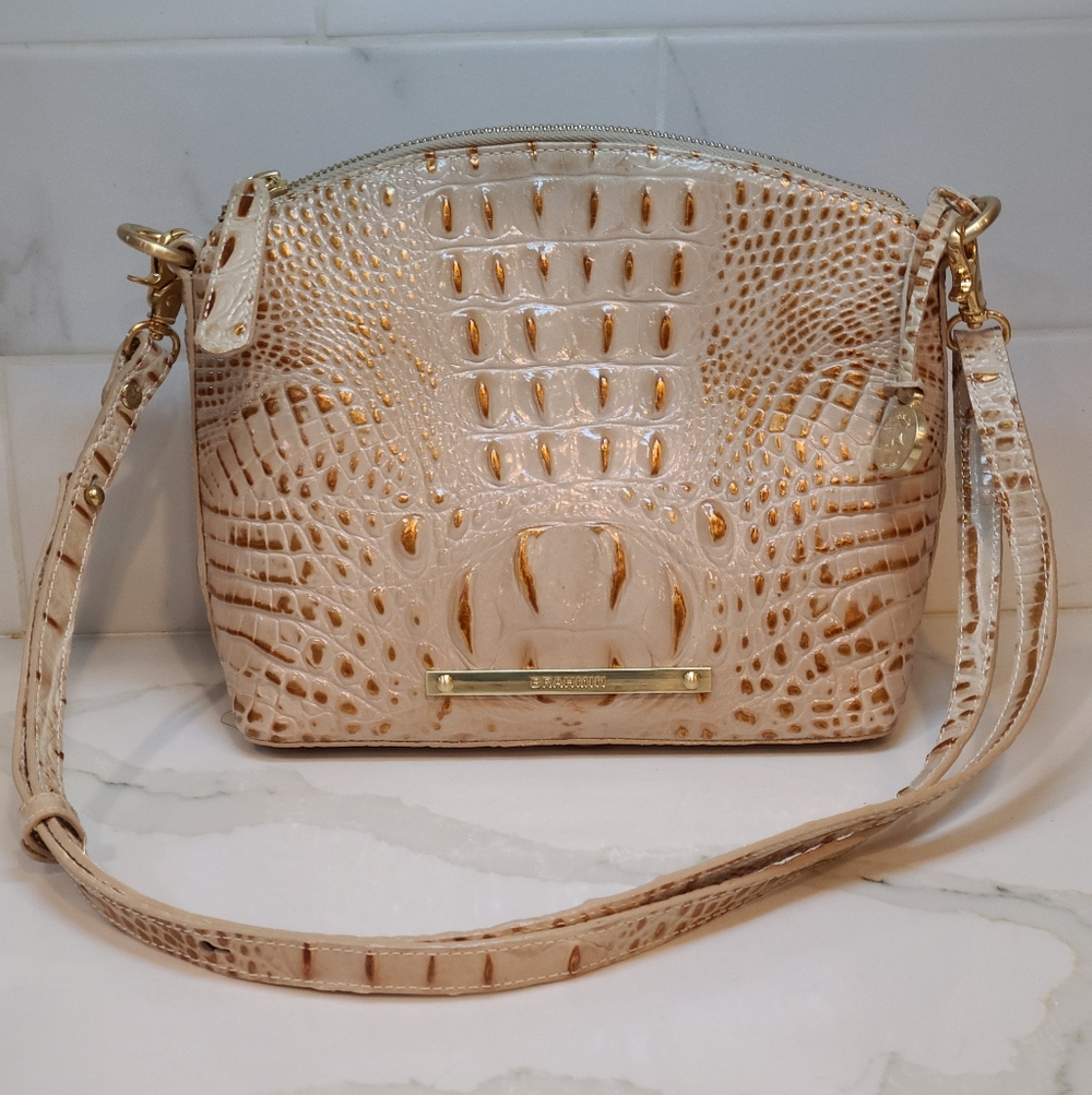 Brahmin Mini Duxbury With Trifold Matching Wallet In Champagne Melbourne - Picture 6 of 15
